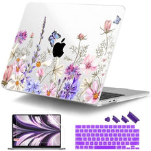 Load image into Gallery viewer, DONGKE for MacBook Air 13 Inch Case M5 2026 M4 2025 M3 M2 2024-2022 A3449 A3240 A3113 A2681, Plastic Hard Shell &amp; Keyboard Cover &amp; Screen Film for MacBook Air 13.6 Inch Case - Butterfly Floral, ButterflyFloral_1
