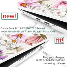 Load image into Gallery viewer, DONGKE for MacBook Air 13 Inch Case M5 2026 M4 2025 M3 M2 2024-2022 A3449 A3240 A3113 A2681, Plastic Hard Shell &amp; Keyboard Cover &amp; Screen Film for MacBook Air 13.6 Inch Case - Butterfly Floral, ButterflyFloral_420
