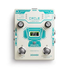 Load image into Gallery viewer, Donner Circle Looper Pedal Drum Machine, 2 in 1 Drum Looper Stereo Guitar Loop Pedals, 40 Slots 160 mins Loop with 110 Drum Grooves, Tap Tempo, Fade Out, white_1
