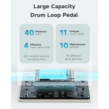 Load image into Gallery viewer, Donner Circle Looper Pedal Drum Machine, 2 in 1 Drum Looper Stereo Guitar Loop Pedals, 40 Slots 160 mins Loop with 110 Drum Grooves, Tap Tempo, Fade Out, white_8485
