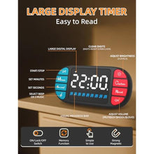 Load image into Gallery viewer, DOOMAY Digital Kitchen Visual Timer: 3.6'' Large LED Display, Magnetic, 3 Brightness, 4 Alarms and Volume, Memory Function, Countdown Count up for Cooking, Classroom, Home Gym, AAA Battery Included, Black_5772
