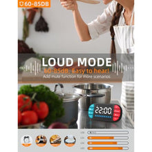 Load image into Gallery viewer, DOOMAY Digital Kitchen Visual Timer: 3.6'' Large LED Display, Magnetic, 3 Brightness, 4 Alarms and Volume, Memory Function, Countdown Count up for Cooking, Classroom, Home Gym, AAA Battery Included, Black_5775
