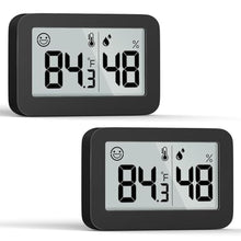 Load image into Gallery viewer, DOOMAY Mini Hygrometer Indoor Thermometer, Digital Humidity Gauge with Celsius Fahrenheit Switch Button,Humidity Meter Temperature Monitor for Babyroom Cellar Reptile Incubator Closet,2-Pack,Black_1
