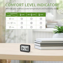 Load image into Gallery viewer, DOOMAY Mini Hygrometer Indoor Thermometer, Digital Humidity Gauge with Celsius Fahrenheit Switch Button,Humidity Meter Temperature Monitor for Babyroom Cellar Reptile Incubator Closet,2-Pack,Black_6308
