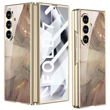 Load image into Gallery viewer, DOOTOO for Samsung Galaxy Z Fold 7 Case Luxury Colorful Plating Glass Crystal Pattern with Screen Protector PC All-Inclusive Protection Case for Samsung Galaxy Z Fold7 (Champagne Gold), ZGold_1
