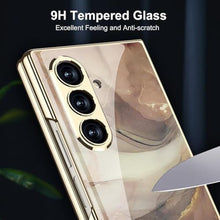Load image into Gallery viewer, DOOTOO for Samsung Galaxy Z Fold 7 Case Luxury Colorful Plating Glass Crystal Pattern with Screen Protector PC All-Inclusive Protection Case for Samsung Galaxy Z Fold7 (Champagne Gold), ZGold_822
