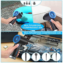 Load image into Gallery viewer, DOROBEEN Compressed Air Duster, Electric Air Duster, Cordless Air Duster, Canned Air Duster for Computer, Keyboard Cleaner, BLDC Motor - Stepless Speed - 6000mAh (Blue)_1400

