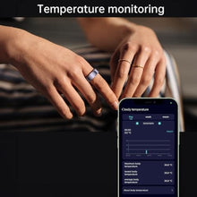 Load image into Gallery viewer, Dpofirs Smart Rings for Men &amp; Women, NFC Fitness Tracker Ring with Sleep Body Temperature Monitoring Step Counter Function, IP68 Electronic Gadgets for Video Scrolling Page Flipping (23), Gold_358
