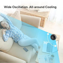 Load image into Gallery viewer, DR.PREPARE 16" Tower Fan, 70 Oscillating Desk Fan, 3 Speeds with Timers, Personal Small Fans, Portable Bladeless Table Fans for Home, Office, Black_373
