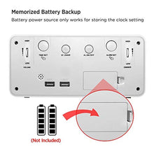 Load image into Gallery viewer, DreamSky Large Digital Alarm Clock Big Number for Seniors/Visually Impaired, WhiteCaseBlueDigit_8636
