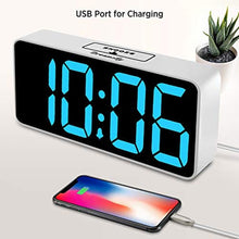 Load image into Gallery viewer, DreamSky Large Digital Alarm Clock Big Number for Seniors/Visually Impaired, WhiteCaseBlueDigit_8637
