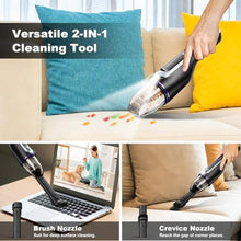 Load image into Gallery viewer, DRECELL Handheld Vacuum Cleaner, Car Vacuum with Brushless Motor &amp; 14000Pa Powerful Suction,1.2Lbs Lightweight, LED Light, Slim Mini Vacuum Cleaner for Car Home Office Pet Hair, BlackPurple_2835
