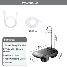 Load image into Gallery viewer, Drinking Water Dispenser Pump, Automatic Desk Water Pump for 1-5 Gallon Water Jugs, Portable Rechargeable Electric Water Bottle Pump with Tray for Home Kitchen, Office, Travel, Camping (Black)_3669
