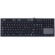 Load image into Gallery viewer, DSI LED Backlit Keyboard with Touchpad IP68 Waterproof Silicone JH-IKB110BL, Black_1
