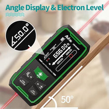 Load image into Gallery viewer, Dual Laser Measuring Tool, 656FT Rechargeable Laser Distance Meter 6 Units Ft/in/M, Laser Measurement Tool with LCD Display, Length/Area/Volume/Angle Sensor, Green_6398
