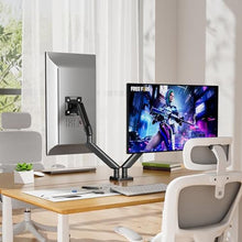 Load image into Gallery viewer, Dual Monitor Stand - Full Motion Adjustable Dual Monitor Mount with Gas Spring for 13-32 inch Computer Screens, Monitor Desk Mount Monitor Arm with C Clamp, Grommet Mounting Base Loading 4.4-19.8 lbs, BLACKRED_109

