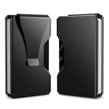 Load image into Gallery viewer, DUGRAFT Minimalist Card Wallet For Men - Slim RFID Blocking Front Pocket Credit Card Holder &amp; Money Clip - Mens Metal Wallet for 15+ Cards, Black_1
