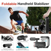 Load image into Gallery viewer, Dumjug 4K Video Camera Camcorder, 64MP UHD Vlogging Camera for YouTube, 21X Digital Zoom, 4K Camcorder for YouTube with External Microphone, Stabilizer, Remote, 2 Batteries, Remote, Memory Card, Black_334
