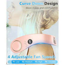 Load image into Gallery viewer, DUOLZ Neck AC Air Conditioner,Neck Fan Rechargeable Battery Operated Neck Cooler,Bladless Power Light Weight Noiseless Mobile Shoulder Headband Cooling Face Fan for Travel,Camping,Outdoor,Sports Pink_5757
