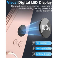Load image into Gallery viewer, DUOLZ Neck AC Air Conditioner,Neck Fan Rechargeable Battery Operated Neck Cooler,Bladless Power Light Weight Noiseless Mobile Shoulder Headband Cooling Face Fan for Travel,Camping,Outdoor,Sports Pink_5758
