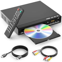 Load image into Gallery viewer, DVD Players for TV with HDMI,Plays All Regions and Formats,CD Player for Home,Support 1080P Video/CD/DVD/VCD/JPEG/USB, Remote, HDMI and RCA Cables Included_1
