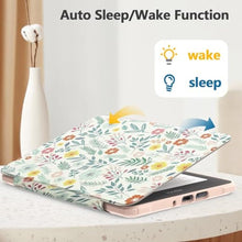 Load image into Gallery viewer, E NET-CASE Case for 7" Kindle Paperwhite 12th Gen 2024 Released &amp; Kindle Colorsoft Signature Edition(1st Gen.2024/2025),Clear Back Shell Durable PU Leather Cover with Auto Sleep Wake,Floral Print, Raspberry_158
