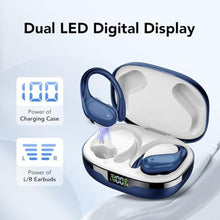 Load image into Gallery viewer, Ear buds Wireless Earbuds Bluetooth 5.3 Headphones 60hrs Playtime with Digital Display Sports Wireless Headphones with Earhook Deep Bass IPX7 Waterproof Over-Ear Earbuds for Android iOS Workout Blue_6038
