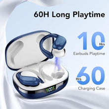 Load image into Gallery viewer, Ear buds Wireless Earbuds Bluetooth 5.3 Headphones 60hrs Playtime with Digital Display Sports Wireless Headphones with Earhook Deep Bass IPX7 Waterproof Over-Ear Earbuds for Android iOS Workout Blue_6039
