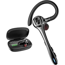 Load image into Gallery viewer, Earbuds Wireless Earpiece Bluetooth Headset with Noise Canceling Mic 160H Standby Time Hands Free Earphones Single Ear Headphone for iphone Android Samsung Cell Phones PC TV Computer Game Trucker Work, Black_1
