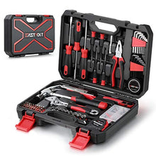 Load image into Gallery viewer, Eastvolt 128-Piece Home Repair Tool Set, Tool Sets for Homeowners, General Household Hand Tool Set with Storage Toolbox, EVHT12801, Black + Red (ASK01), BlackRed_1
