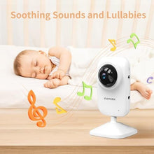 Load image into Gallery viewer, ebemate Video Baby Monitor Camera with 2.8" LCD Screen Video &amp; Audio No Glow Night Vision,2-Way Talk Audio Cam Baby Monitoring 1200FT Range, WHITE_3850
