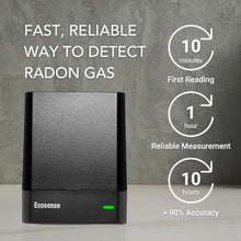 Load image into Gallery viewer, Ecosense EQ100 EcoQube, Digital Radon Detector, Fast Capture of Fluctuating Levels, Short &amp; Long-Term Continuous Monitoring with Trend Charts, Remote Data Access, Only Support 2.4 GHz Networks, Black_1404
