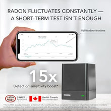 Load image into Gallery viewer, Ecosense EQ100 EcoQube, Digital Radon Detector, Fast Capture of Fluctuating Levels, Short &amp; Long-Term Continuous Monitoring with Trend Charts, Remote Data Access, Only Support 2.4 GHz Networks, Black_1405
