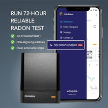 Load image into Gallery viewer, Ecosense EQ100 EcoQube, Digital Radon Detector, Fast Capture of Fluctuating Levels, Short &amp; Long-Term Continuous Monitoring with Trend Charts, Remote Data Access, Only Support 2.4 GHz Networks, Black_1406
