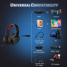 Load image into Gallery viewer, Edifier G4 SE Gaming Headset for PS4, PC, Xbox One Controller,Noise Cancelling Over Ear Headphones with Mic,Stereo Bass Surround, Soft Memory Earmuffs Compatible with Laptop Mac Black, Red_2858
