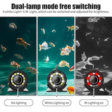 Load image into Gallery viewer, EIXAUP Underwater Fishing Camera, 7 inch HD IPS Monitor 1200TVL IP68 Wateproof Camera with 6 Pcs LED Lights + 6 Pcs IR Infrared Lights, 165Wide Angle for Ice, Boat and Lake Fishing(50 FT/15 M), Black_202
