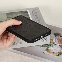 Load image into Gallery viewer, Eiyikof Compatible with iPhone 15 Pro Max Magnetic Matte Translucent Case [Luxury Shockproof MagSafe Case] [Cute Flower Pattern Hard Back Cover] iPhone 15 Pro Max Case for Women Girls-Black A Floral, BlackA_166
