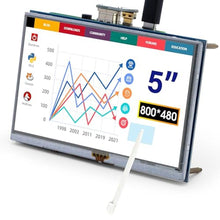Load image into Gallery viewer, ELECROW 5 Inch Touch Screen Monitor, 800480 LCD Display for Raspberry Pi, Black_1
