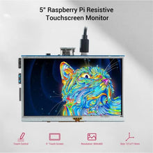 Load image into Gallery viewer, ELECROW 5 Inch Touch Screen Monitor, 800480 LCD Display for Raspberry Pi, Black_8122

