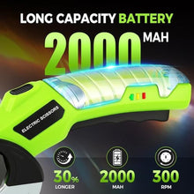 Load image into Gallery viewer, Electric Cardboard Cutter, 4V Cordless Electric Scissors with 2000mAh Battery &amp; LED Light, Rotary Box Cutter Tool with Safety Lock &amp; Replacement Blade for Cardboard &amp; Fabric, Green_2037

