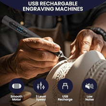 Load image into Gallery viewer, Electric Engraving Pen with 37 Bits, USB Rechargeable Cordless Etching Engraving Tool, Portable DIY Rotary Engraver for Jewelry Wood Glass Stone Carving (Black)_1926
