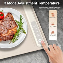 Load image into Gallery viewer, Electric Food Warming Mat with Adjustable Temperature, Upgrade High-tech Graphene Heating Film, Fast Full Surface Heating Mat, Roll Up Food Warmers for Parties Buffet (Cream)_565

