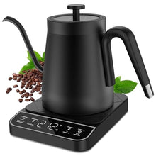 Load image into Gallery viewer, Electric Gooseneck Kettle, 1 Temperature Control One Click 197 Pour Over Kettle for Coffee &amp; Brew Tea, Hot Water Boiler, Stainless Steel Inner Fast Heating &amp; Keep Warm 12 Hours, 1200w, 0.8L, Black_1
