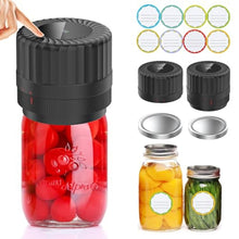 Load image into Gallery viewer, Electric Mason Jar Vacuum Sealer Kit, Cordless Mason Jar Vacuum Sealers for Wide Mouth/Regular Mouth Mason Jar, Mason Jar Sealer with 8 Lids with Led Display Power, Working Time_1
