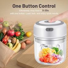 Load image into Gallery viewer, Electric Mini Garlic Chopper &amp; Food Processor with Spoon &amp; Brush - 2 Cup Portable Cordless Vegetable Blender, Onion Mincer with USB Charging for Baby Food, Chili, Herbs, Spices (White, 100+250ml), Whiteml_5650
