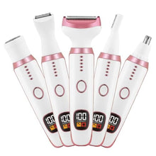 Load image into Gallery viewer, Electric Razors for Women, Bikini Trimmer for Women 5 in 1 Body Shaver for Nose Hair Face Eyebrow Arms Legs Armpit Underarm Pubic Area, Replaceable Lady Facial Razor Painless USB Charge Female Gift, Whitein_1
