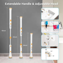 Load image into Gallery viewer, Electric Spin Scrubber, KIKOLIN 380RPM High Speed Power Scrubber, Cordless Cleaning Brush 2 Speeds for Bathroom, Tub, Shower, Floor with 4 Replaceable Brush Heads and Adjustable Extension Long Handle, Orange_7030
