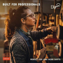 Load image into Gallery viewer, Elgin Rumble Bluetooth Earplug Earbuds, 27 dB Noise Reduction Wireless Headphones with Noise Cancelling Mic, 20 Hour Battery Life, IP67 Waterproof, OSHA Compliant Hearing Protection for Work, GrayGreen_5778
