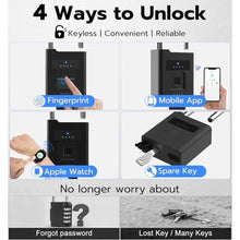 Load image into Gallery viewer, eLinkSmart Fingerprint Padlock with Key Backup, Heavy Duty Weatherproof Bluetooth Biometric Keyless Electronic Digital Smart Pad Lock for Gate Outdoor Fence Storage Locker Pool Shed_107
