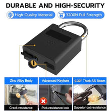 Load image into Gallery viewer, eLinkSmart Fingerprint Padlock with Key Backup, Heavy Duty Weatherproof Bluetooth Biometric Keyless Electronic Digital Smart Pad Lock for Gate Outdoor Fence Storage Locker Pool Shed_108
